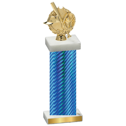 Single Blue Carbon Fiber Baseball Trophy