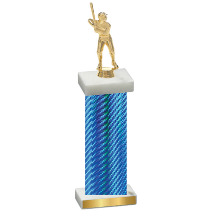 Single Blue Carbon Fiber Baseball Trophy