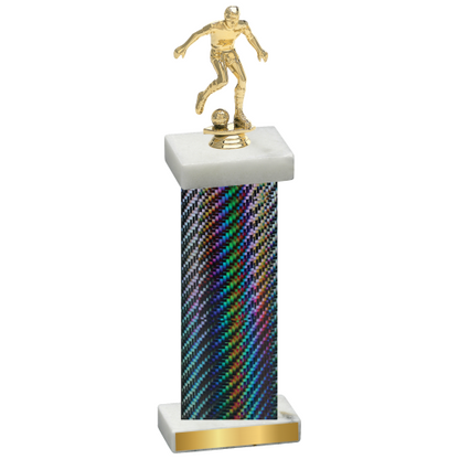 Single Black Carbon Fiber Soccer Trophy