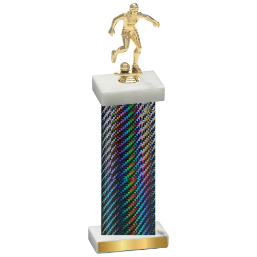 Single Black Carbon Fiber Soccer Trophy