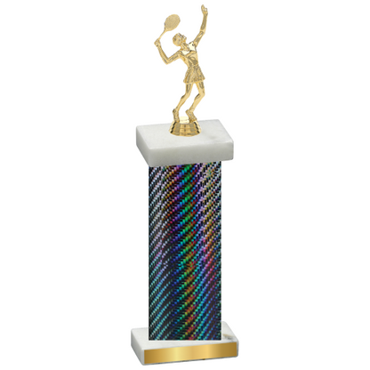 Single Black Carbon Fiber Tennis Trophy