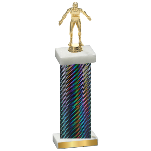 Single Black Carbon Fiber Wrestling Trophy