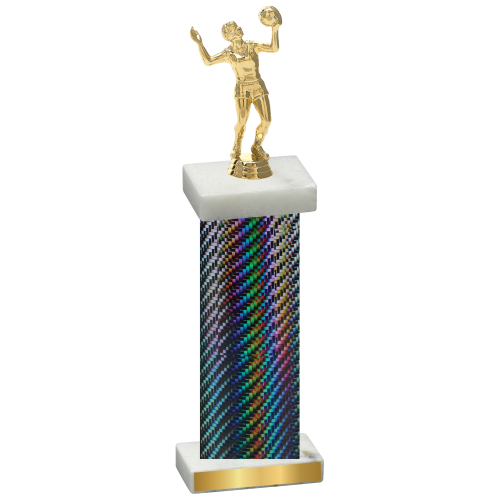 Single Black Carbon Fiber Volleyball Trophy