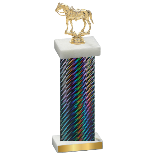 Single Black Carbon Fiber Horses Trophy