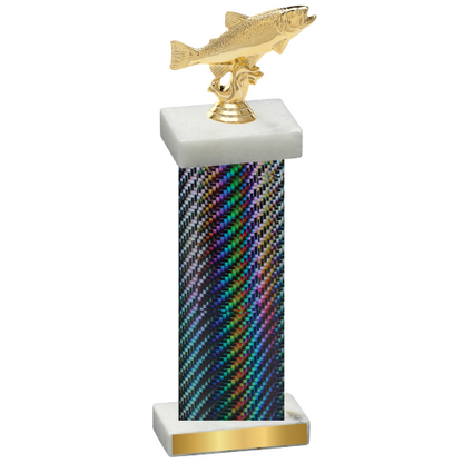 Single Black Carbon Fiber Fishing Trophy