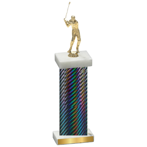 Single Black Carbon Fiber Golf Trophy