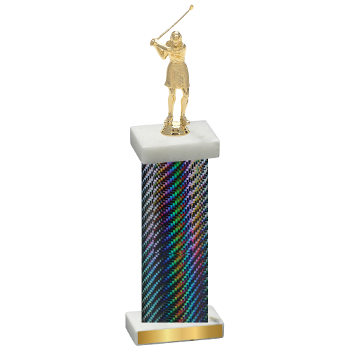 Single Black Carbon Fiber Golf Trophy