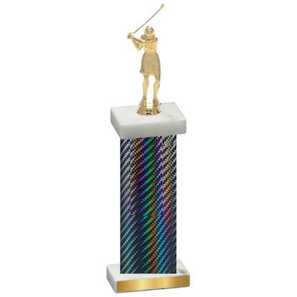 Single Black Carbon Fiber Golf Trophy