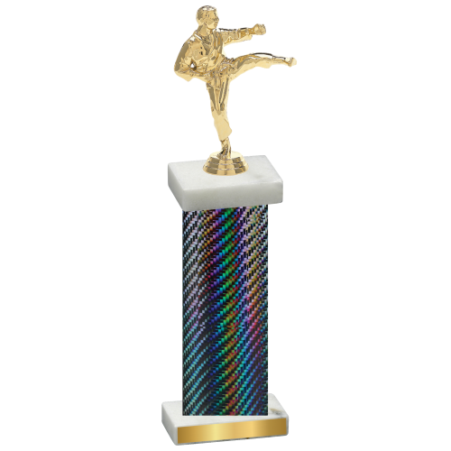 Single Black Carbon Fiber Karate Trophy