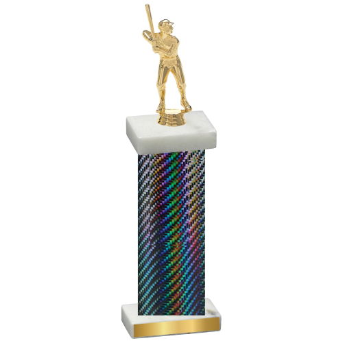 Single Black Carbon Fiber Baseball Trophy