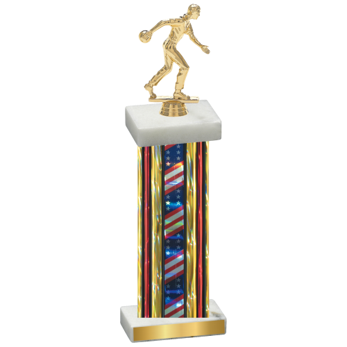 Single Flag USA Bowling Trophy