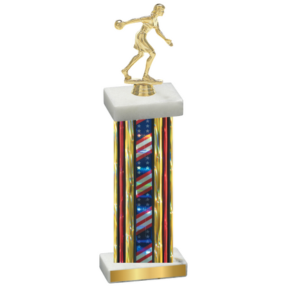 Single Flag USA Bowling Trophy