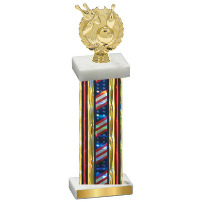 Single Flag USA Bowling Trophy