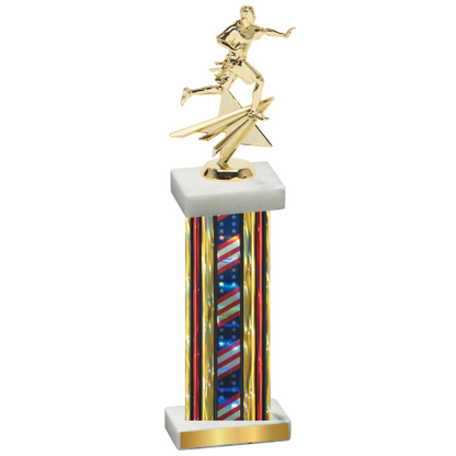 Single Flag USA Flag Football Trophy