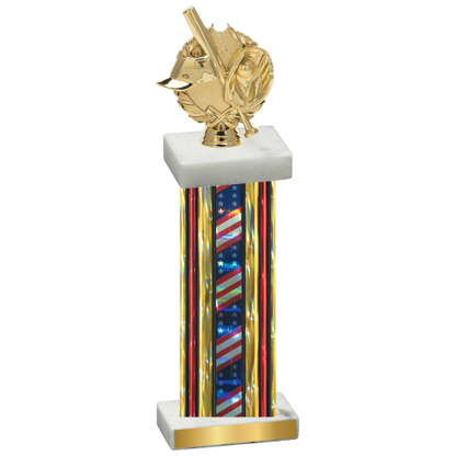 Single Flag USA Baseball Trophy