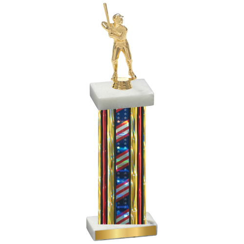 Single Flag USA Baseball Trophy