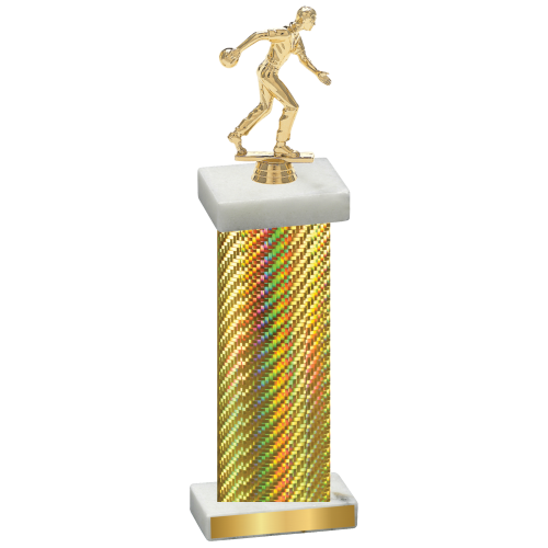 Single Gold Carbon Fiber Bowling Trophy