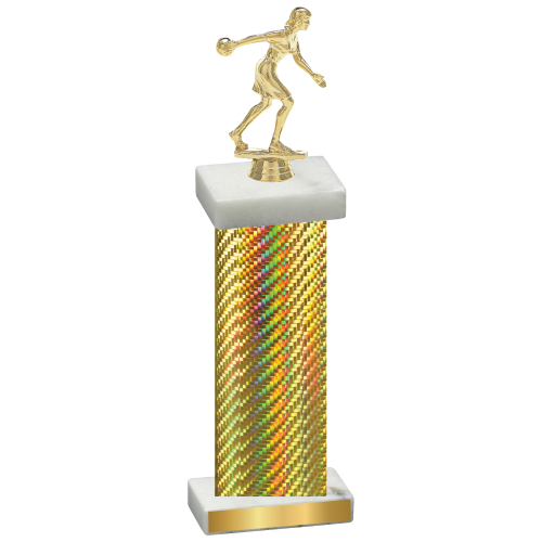 Single Gold Carbon Fiber Bowling Trophy