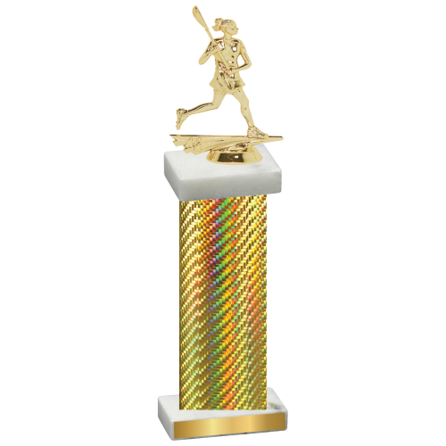 Single Gold Carbon Fiber Lacrosse Trophy