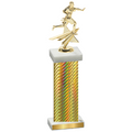 Single Gold Carbon Fiber Flag Football Trophy