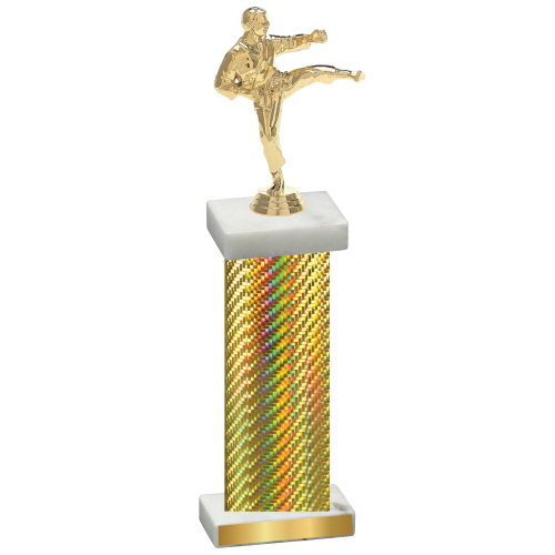 Single Gold Carbon Fiber Karate Trophy