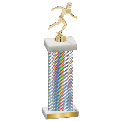 Single Silver Carbon Fiber Running Trophy