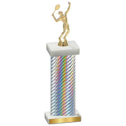 Single Silver Carbon Fiber Tennis Trophy