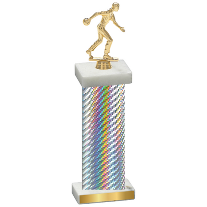 Single Silver Carbon Fiber Bowling Trophy