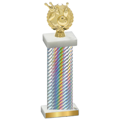 Single Silver Carbon Fiber Bowling Trophy