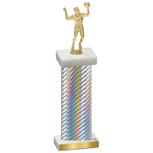 Single Silver Carbon Fiber Volleyball Trophy