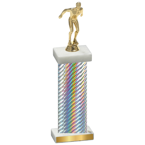 Single Silver Carbon Fiber Swimming Trophy