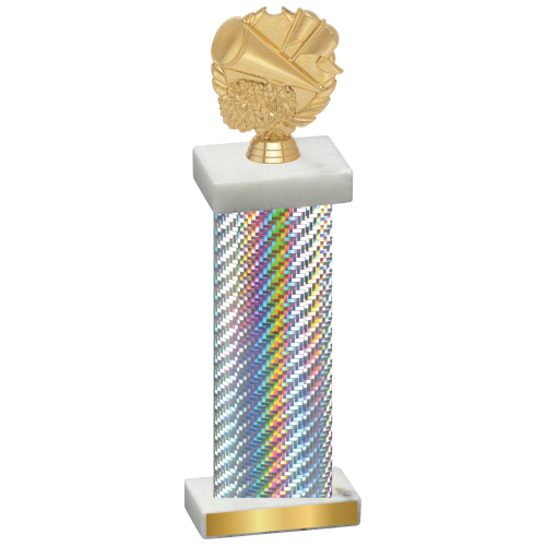 Single Silver Carbon Fiber Cheerleading Trophy