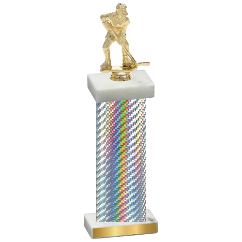Single Silver Carbon Fiber Hockey Trophy
