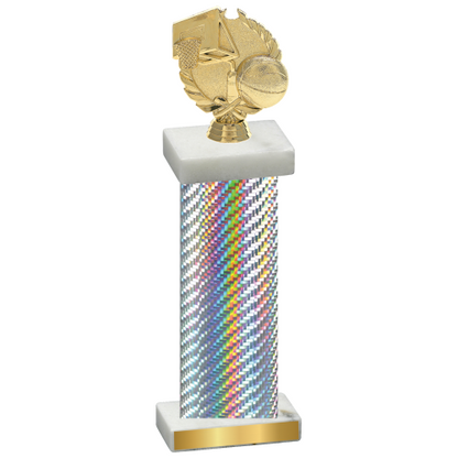 Single Silver Carbon Fiber Basketball Trophy