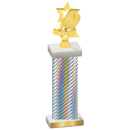 Single Silver Carbon Fiber Pickleball Trophy