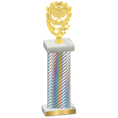 Single Silver Carbon Fiber Pickleball Trophy