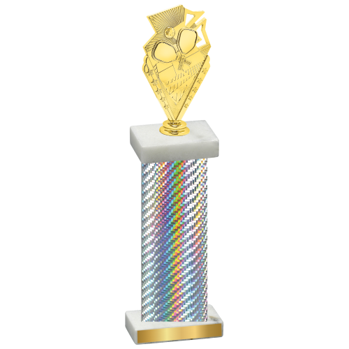 Single Silver Carbon Fiber Pickleball Trophy