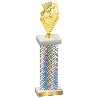 Single Silver Carbon Fiber Pickleball Trophy