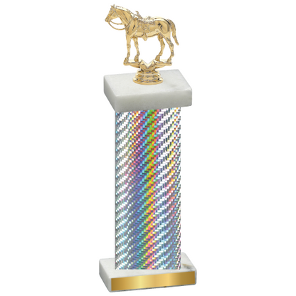 Single Silver Carbon Fiber Horses Trophy