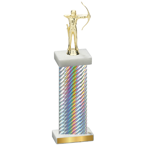 Single Silver Carbon Fiber Archery Trophy