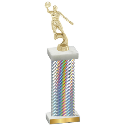 Single Silver Carbon Fiber Basketball Trophy