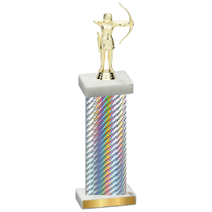 Single Silver Carbon Fiber Archery Trophy