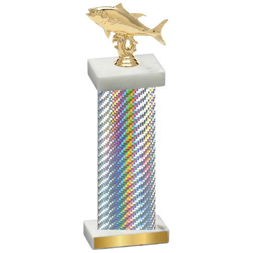 Single Silver Carbon Fiber Fishing Trophy