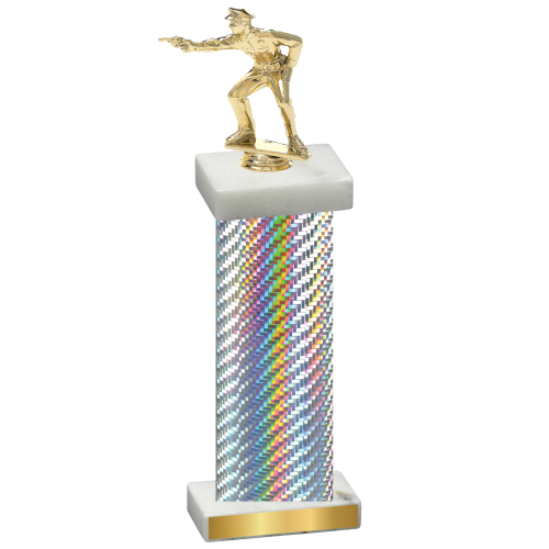 Single Silver Carbon Fiber Shooter Trophy