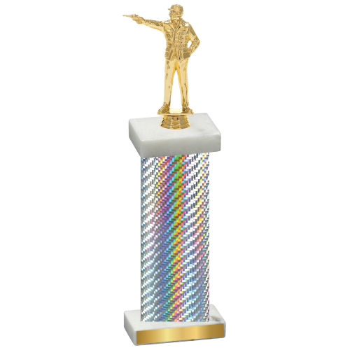 Single Silver Carbon Fiber Shooter Trophy