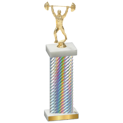 Single Silver Carbon Fiber Weights Trophy