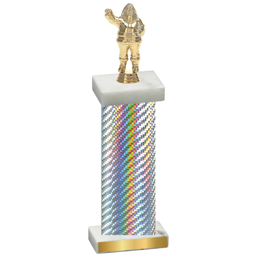 Single Silver Carbon Fiber Holiday Trophy