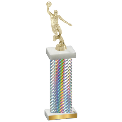 Single Silver Carbon Fiber Basketball Trophy