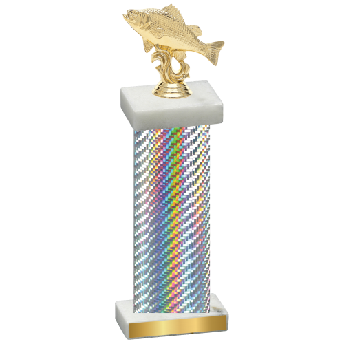 Single Silver Carbon Fiber Fishing Trophy