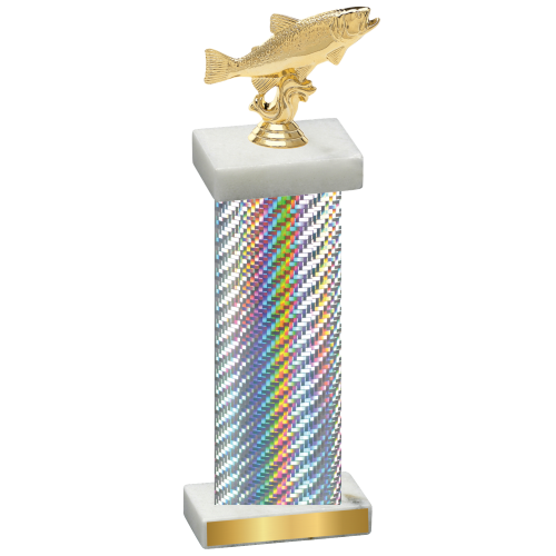 Single Silver Carbon Fiber Fishing Trophy